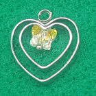 ciondolo cuore con farfalla swarovski