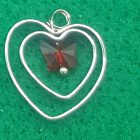 ciondolo cuore con farfalla swarovski