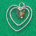 ciondolo cuore con farfalla swarovski