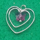 ciondolo cuore con farfalla swarovski
