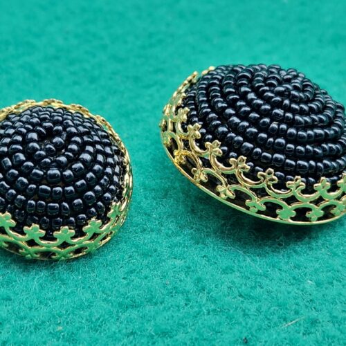 bottoni dorati con perline in vetro