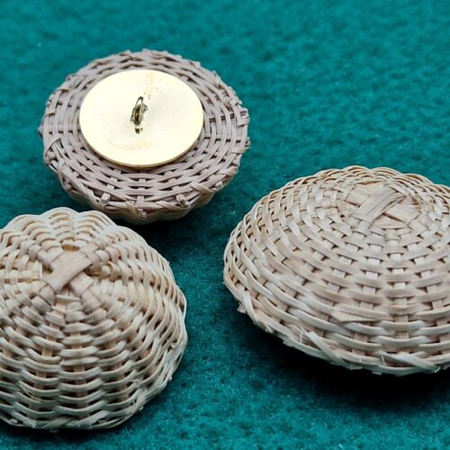 bottone legno vimini bombato