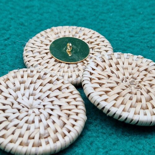 bottone legno vimini intrecciato