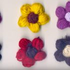 decorazione lana fiore 5 petali