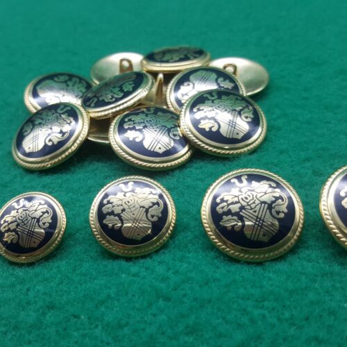 bottoni dorati smaltati con stemma