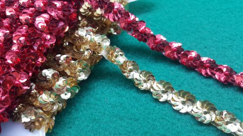 bordura in paillettes metallizzate