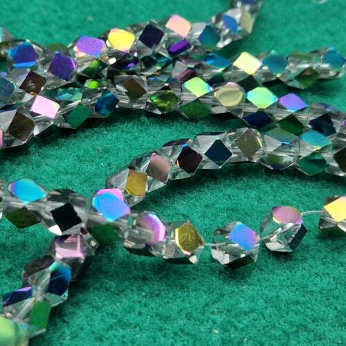 Perle In Vetro "half Silver Plated", "light Steel Blue" - 6x5mm - Foto 7