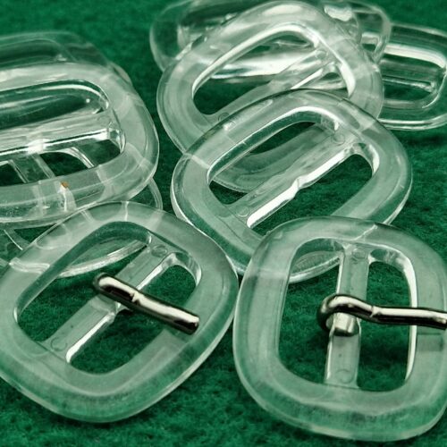 fibbia in materiale acrilico trasparente