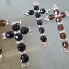 ciondolo croce strass e vetro