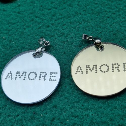 ciondoli in pvc specchiato amore