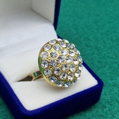 anello regolabile semisfera strass