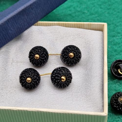 bottoni gemelli vetro nero