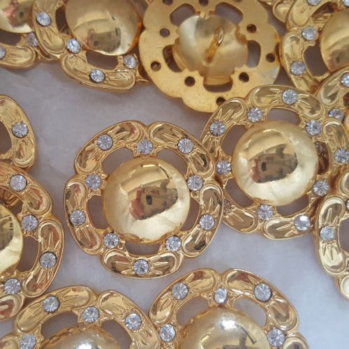 Bottoni metallo dorato con strass