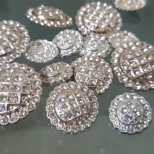 bottoni strass girasole agento