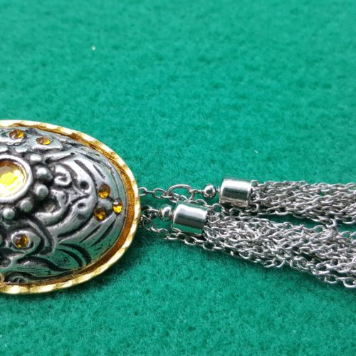 COLLANA con pendente ovale - Giallo
