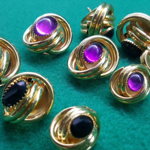 bottoni in metallo anelli intrecciati