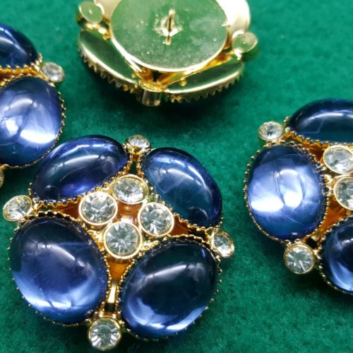 BOTTONI DORATI pietra blu