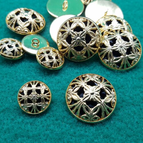 BOTTONE DORATO traforato nero