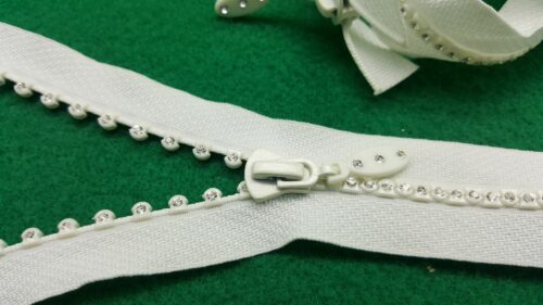 cerniera strass bianca