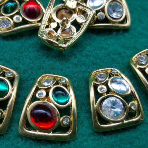 BOTTONE DORATO pietre colorate