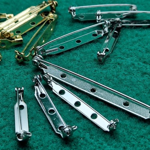 100 Spilla Fermagli In Metallo Argento - 15mm E 20mm | Per Distintivi, Gioielli Fai Da Te