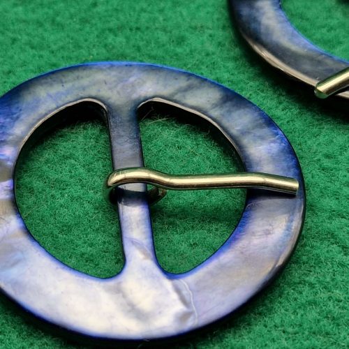 FIBBIA MADREPERLA BLU TONDA