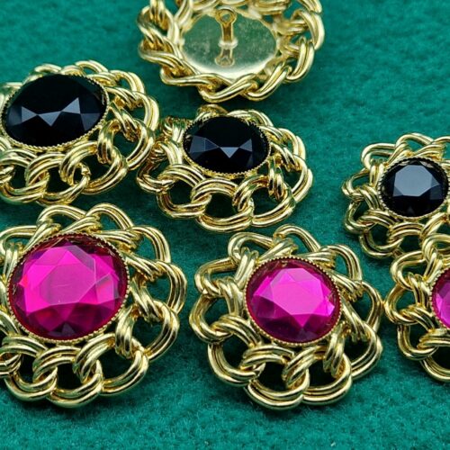 bottoni dorati doppia catena