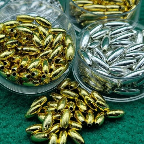 perla chicco di riso oro e argento