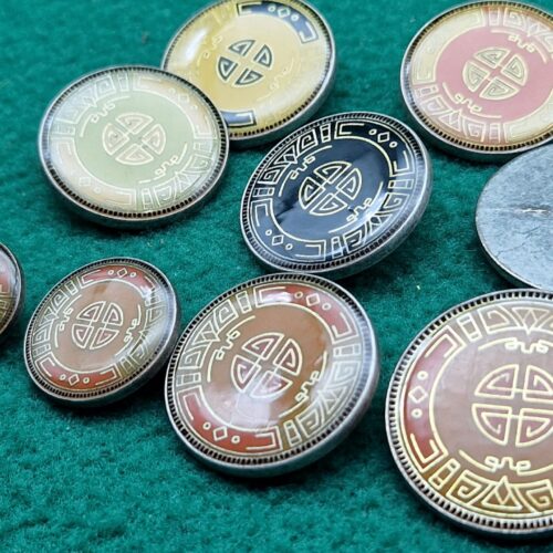 bottoni metallo smaltato aztechi