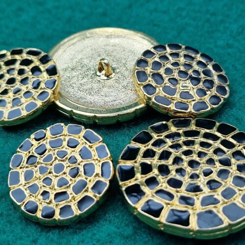 bottoni dorati smalto nero