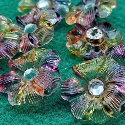 bottoni strass fiore multicolore