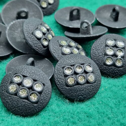 bottoni metallo nero con glitter