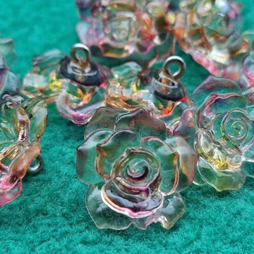 bottoni fiore multicolore