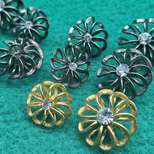 bottoni strass filo zigrinato