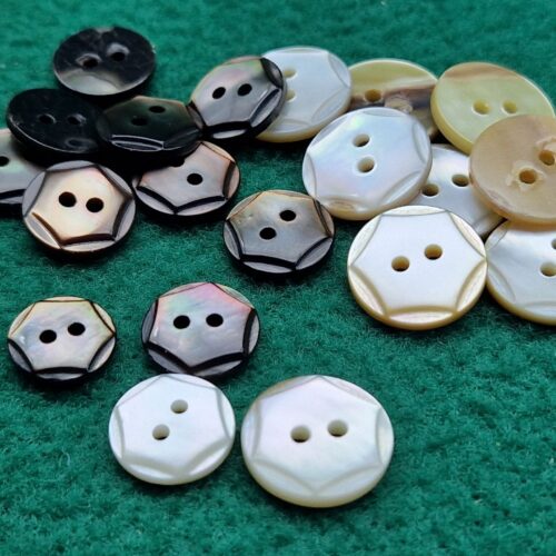 bottoni madreperla esagono