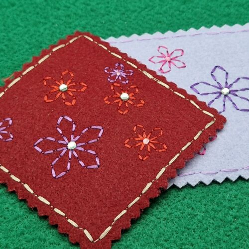 toppe ricamate fiori con strass