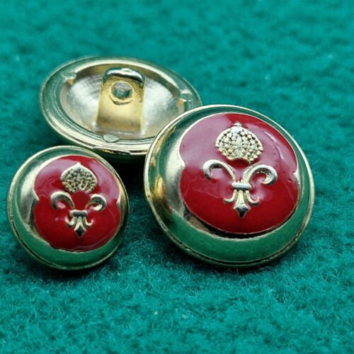 bottoni smaltati rosso fleur de lys