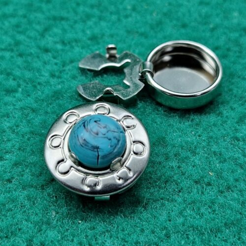 copribottone con pietra turchese