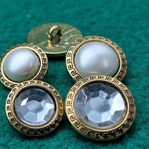 bottoni metallo greca e pietre