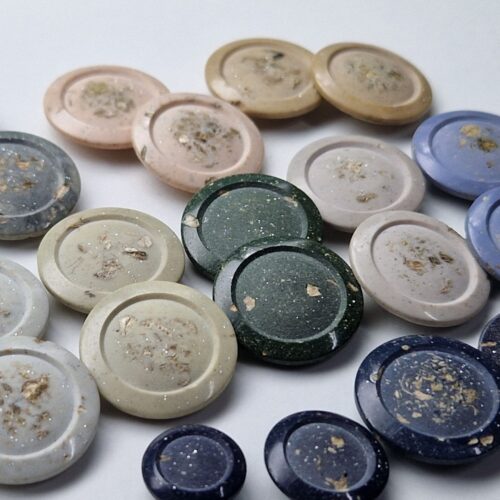 bottoni poliestere glitter