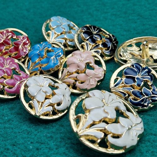 bottoni smaltati giglio