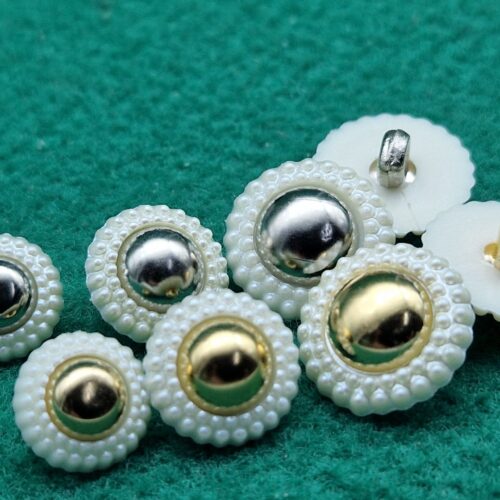 bottoni nylon inserto metallizzato