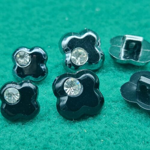 bottoni strass quadrifoglio nylon